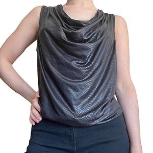 CALVIN KLEIN SLINKY COWL NECK SLEEVELESS TOP size small
